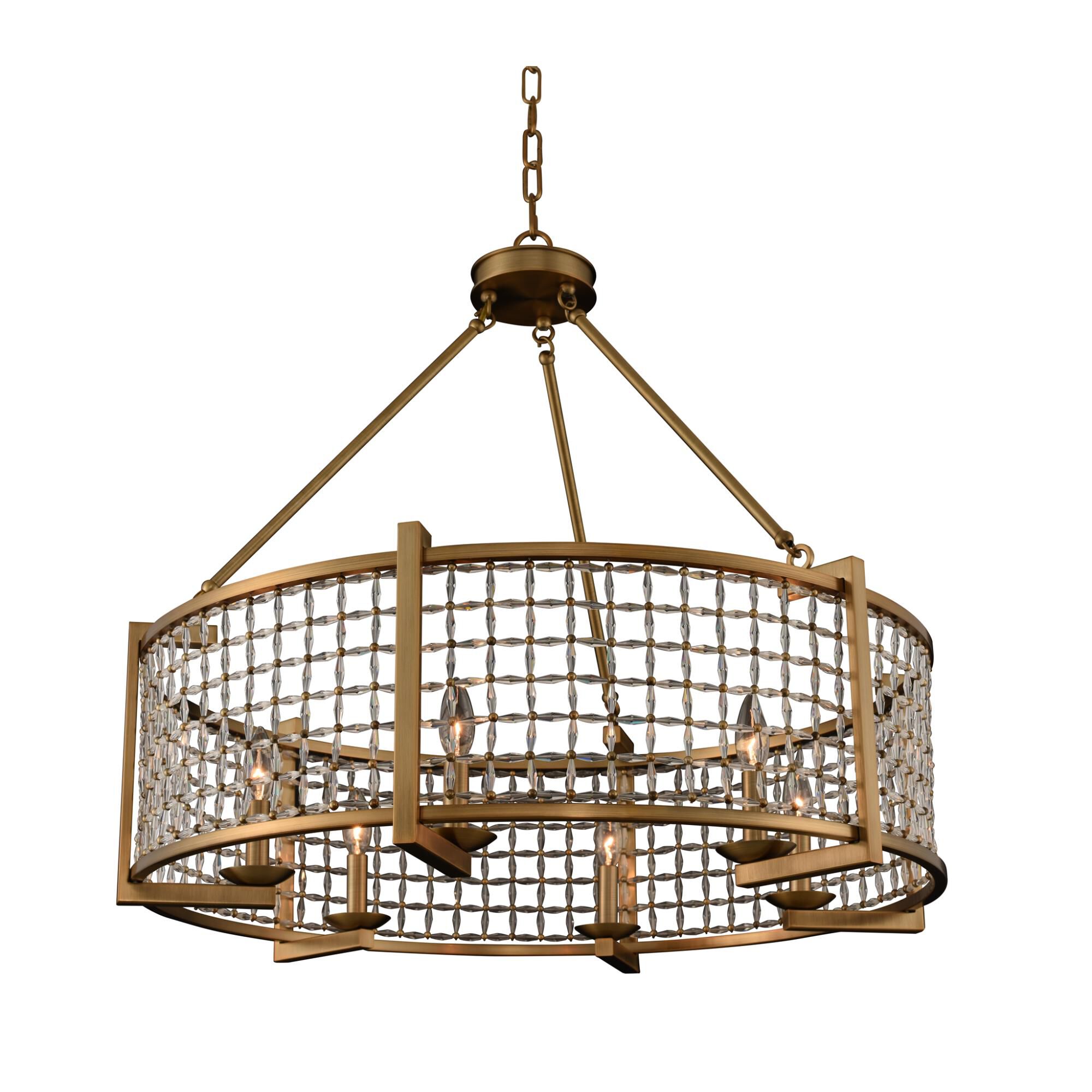 Shown in Brushed Pearlized Brass finish and Firenze Clear crystal